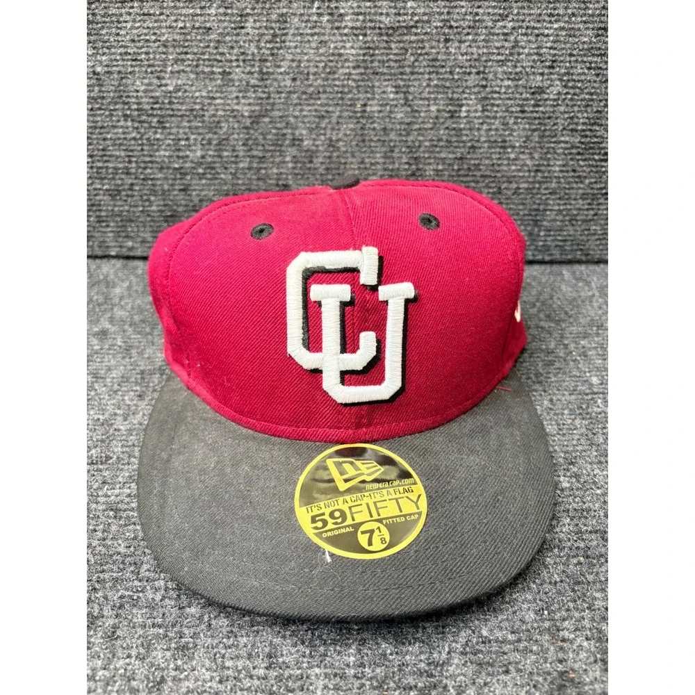 New Era 59FIFTY CU Colorado Buffaloes Fitted Hat 7 1/8 Maroon Grey Flat Bill Cap
